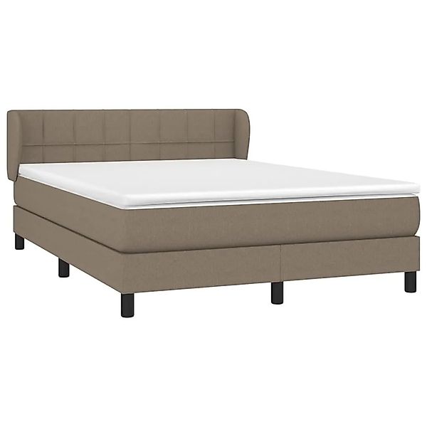vidaXL Boxspringbett mit Matratze Taupe 140x200 cm Stoff 3126249 günstig online kaufen
