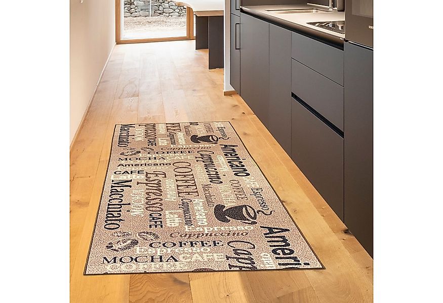 TeppichHome24 Teppich Küchenläufer mit Kaffee-Motiv – Rutschfester und stil günstig online kaufen