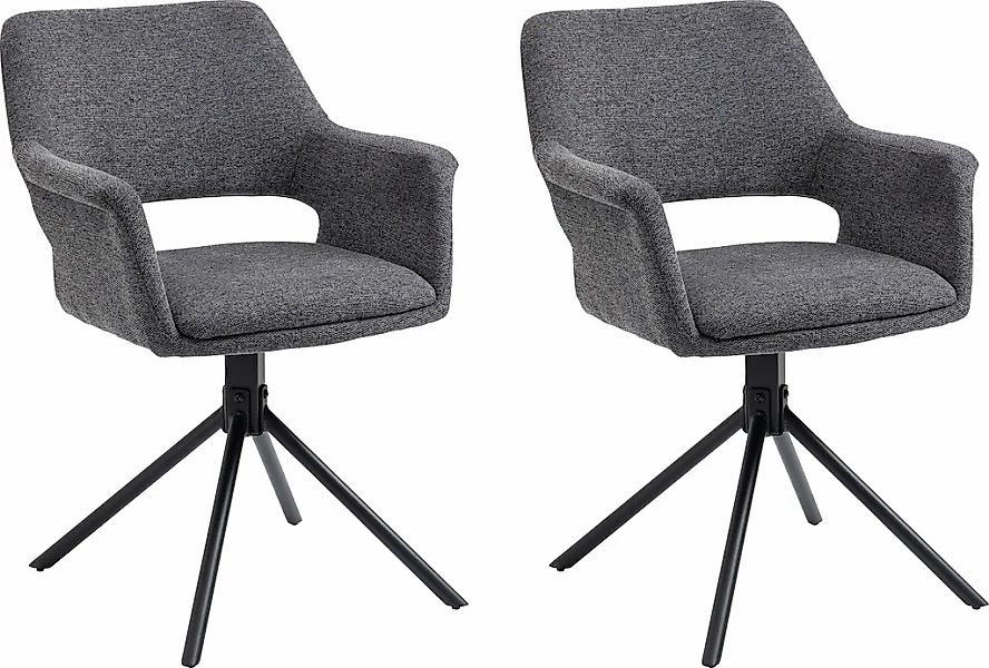 byLIVING Esszimmerstuhl "Elenore", (Set), 2 St., Webstoff, 360 Grad drehbar günstig online kaufen