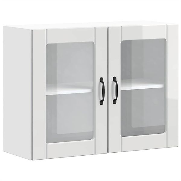 vidaXL Küchen-Hängeschrank mit Glastür Lucca Hochglanz-Weiß Holzwerkstoff 8 günstig online kaufen
