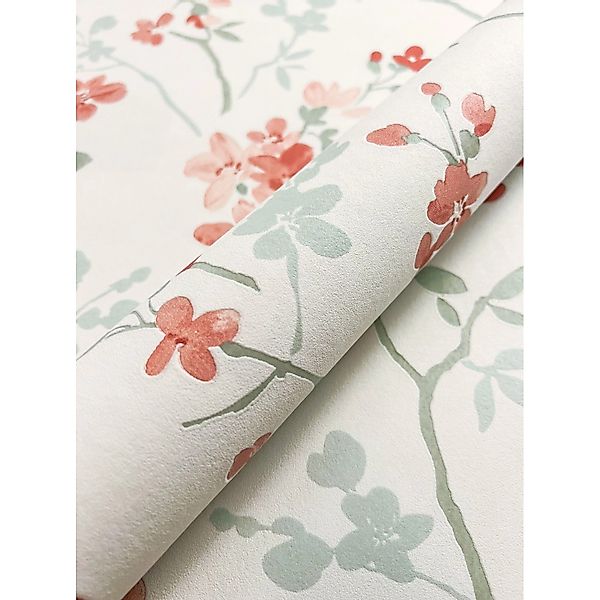 Newroom Vliestapete Mesha White Blumen Floral günstig online kaufen