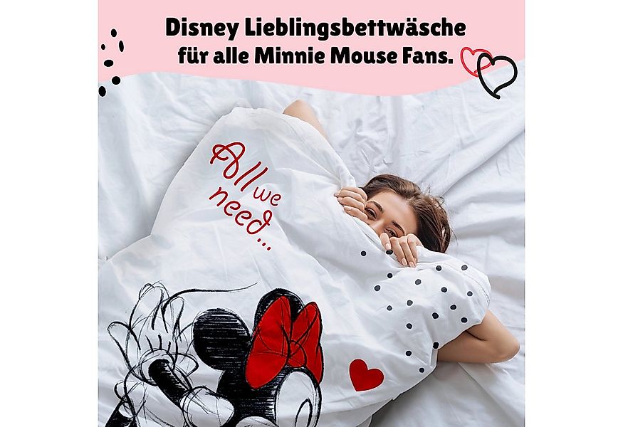 Familando Partnerbettwäsche Mickey & Minnie Mouse 2-teilig 135x200 80x80 cm günstig online kaufen