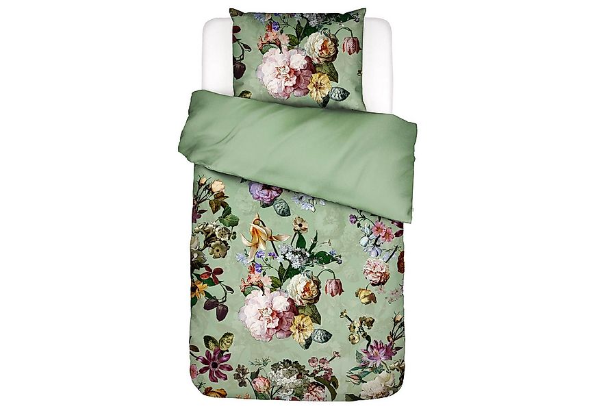 Essenza Bettwäsche Fleur Quiet green Satin, Baumwolle, 2 teilig, Lilien, Da günstig online kaufen