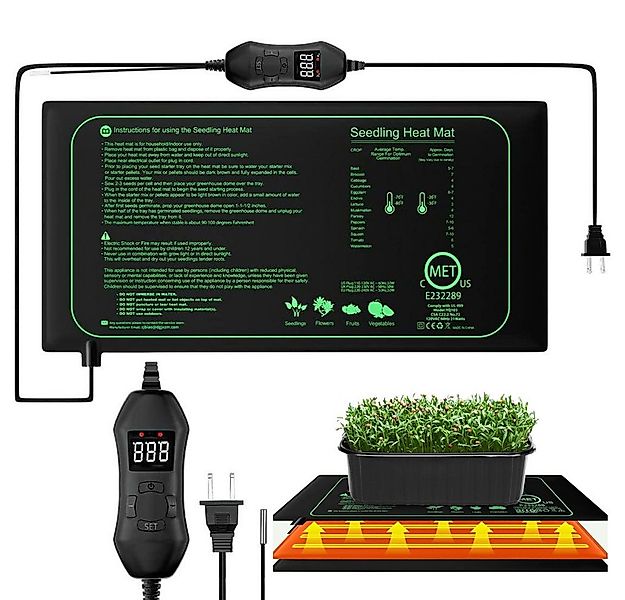 QUBEBU Heizmatten Heizmatte für Pflanzen, Wärmematte Set mit Thermostatregl günstig online kaufen