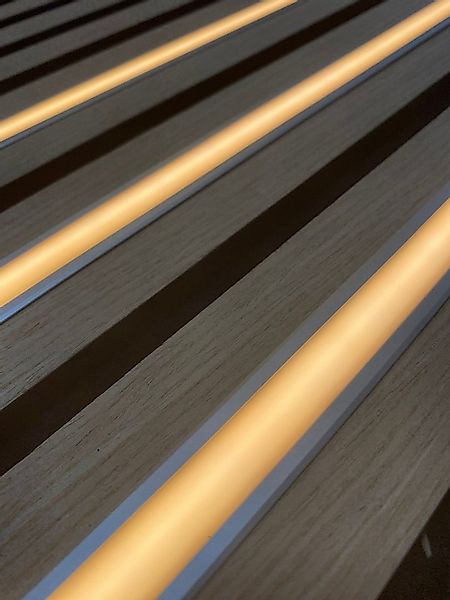 XENON LED Dekolicht 3633 LED Leuchte ALU-UP Holz Paneele 3x1m Netzteil Warm günstig online kaufen