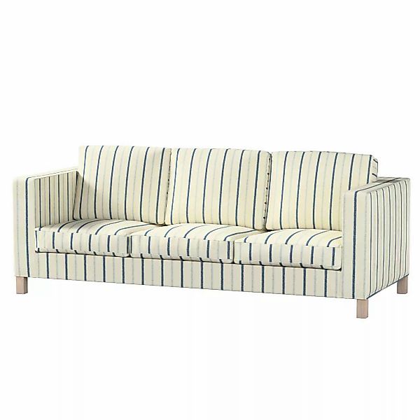 Bezug für Karlanda 3-Sitzer Sofa nicht ausklappbar, kurz, creme- blau gestr günstig online kaufen