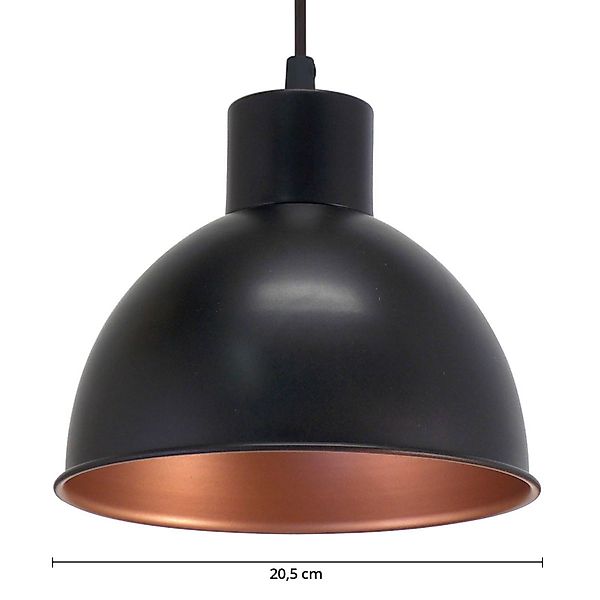 EGLO Pendelleuchte TRURO 1 Hängelampe, Esstischlampe, Stahl, schwarz, kupfe günstig online kaufen