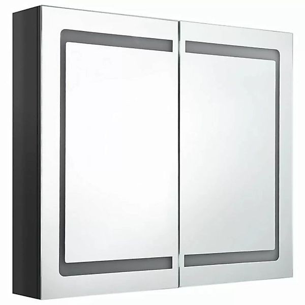 DOTMALL Spiegelschrank LED-Spiegelschrank fürs Bad Glänzend Schwarz 80x12x6 günstig online kaufen