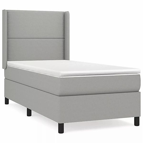 Vidaxl Boxspringbett Mit Matratze Hellgrau 80x200 Cm Stoff günstig online kaufen