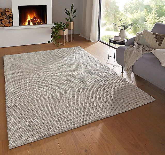 TaraCarpet Wollteppich TaraCarpet Bubble Moderner Schlingenteppich günstig online kaufen
