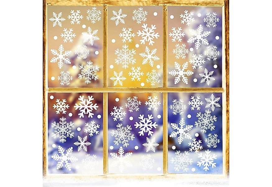 LuxusKollektion Dekohänger Schneeflocken Fenstersticker PVC Weihnachten Dek günstig online kaufen