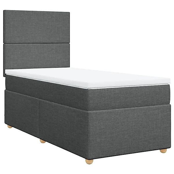 vidaXL Boxspringbett mit Matratze Dunkelgrau 80x200 cm Stoff 3293401 günstig online kaufen