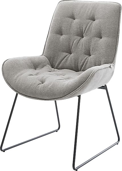 DELIFE Polsterstuhl Taimi-Flex, Kufengestell Schwarz Strukturstoff günstig online kaufen