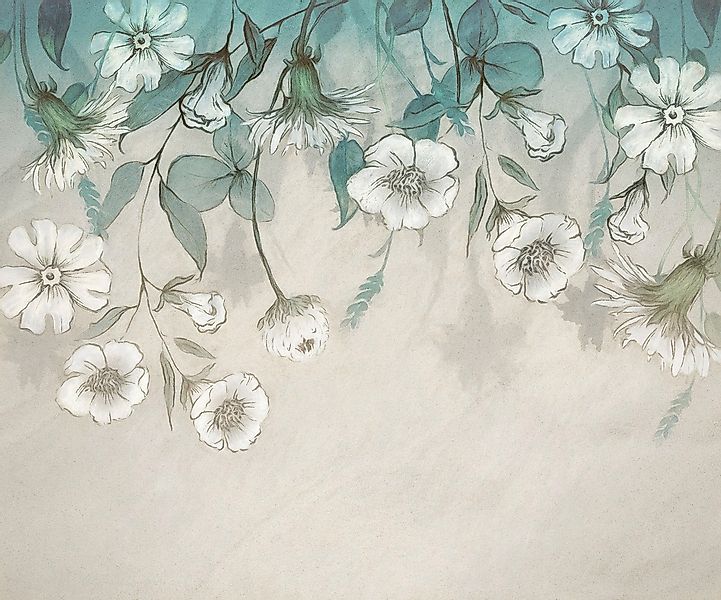 Komar Vliestapete Garden Dream 300 cm x 250 cm Grau-Blau günstig online kaufen