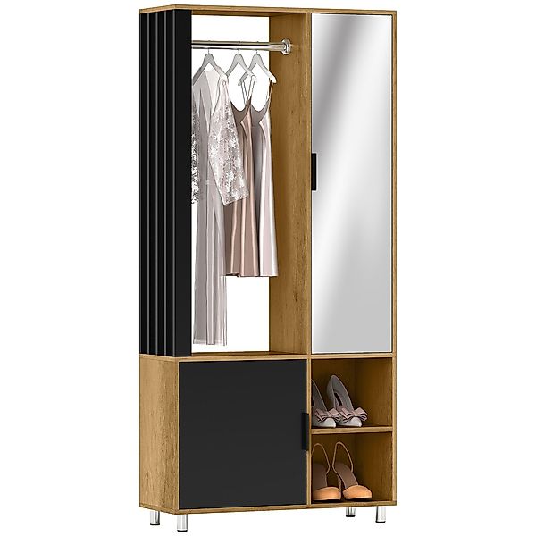 HOMCOM Kleiderschrank Garderobe Set mit Spiegel, günstig online kaufen