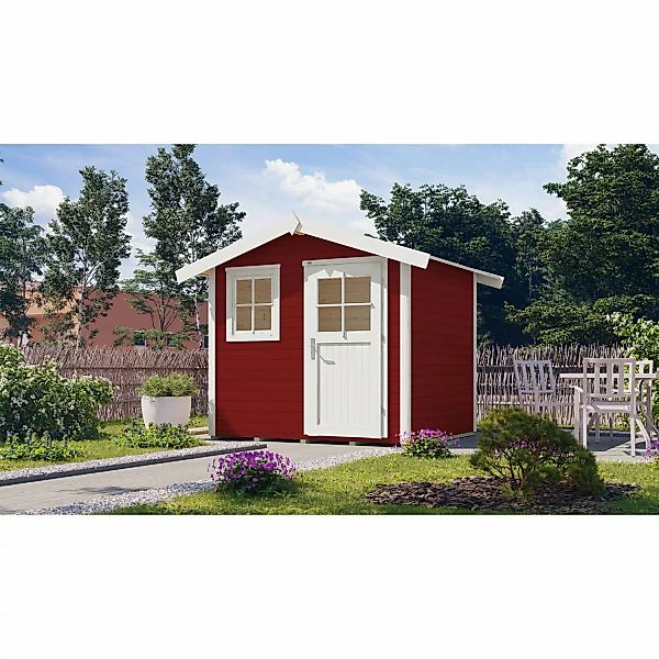 Gartenhaus 123 Gr.1 Satteldach Schwedenrot 28 mm günstig online kaufen