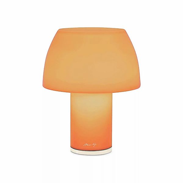 Nemo LED-Akku-Tischleuchte Lorosae, orange, Glas, IP54, USB günstig online kaufen