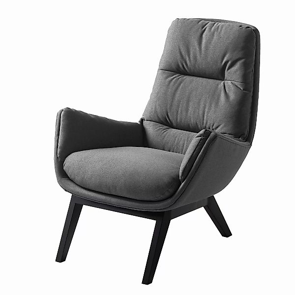 home24 Studio Copenhagen Sessel Garbo I Grau Webstoff 83x95x92 cm (BxHxT) günstig online kaufen