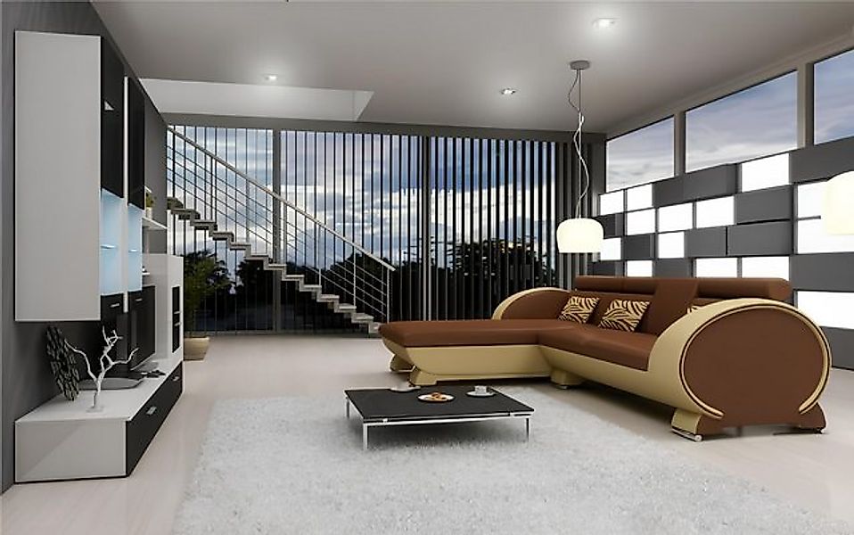 JVmoebel Ecksofa LEDERSOFA SOFA mit USB POLSTER ECKSOFA SOFAGARNITUR DESIGN günstig online kaufen