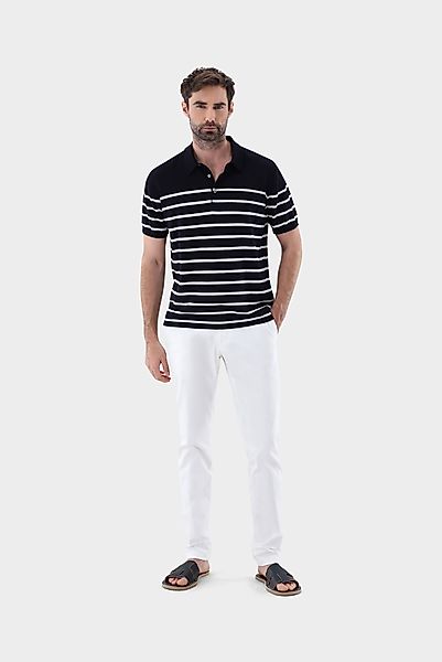 Gestreiftes Strick Polo-Shirt aus Air Cotton günstig online kaufen