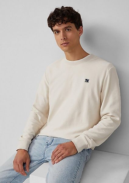 s.Oliver Sweatshirt Sweatshirt Leichtes Sweatshirt mit Rippstruktur und Log günstig online kaufen