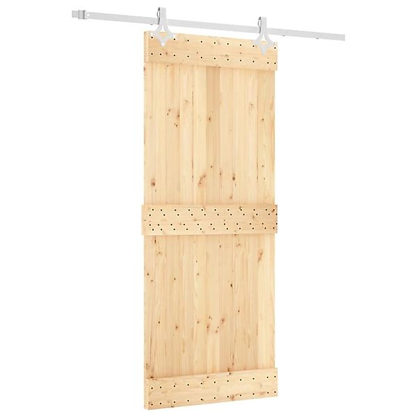vidaXL Schiebetür mit Beschlag 85x210 cm Massivholz Kiefer 3203181 günstig online kaufen