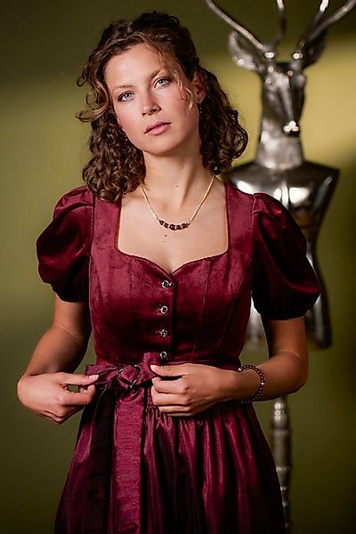 Spieth & Wensky Dirndl Samt Dirndl 2tlg. - GÖTTIN - dunkelrot günstig online kaufen