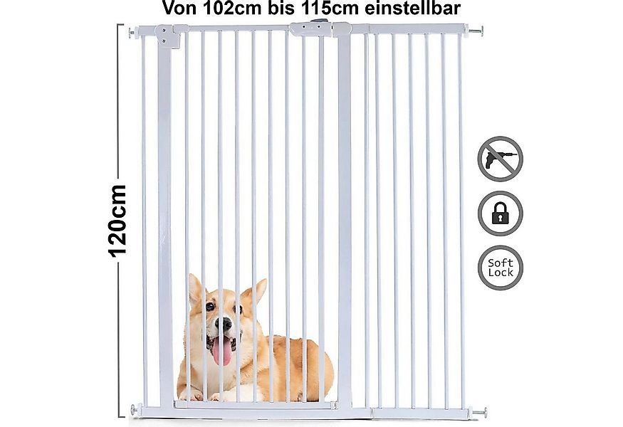 RAMROXX Treppenschutzgitter Absperrgitter Treppenschutzgitter Metall weiß 1 günstig online kaufen