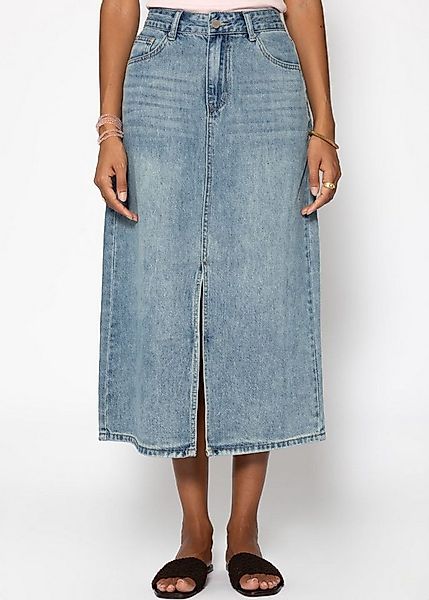SASSYCLASSY A-Linien-Rock Midi Jeans Rock mit Schlitz für Damen Sommerliche günstig online kaufen