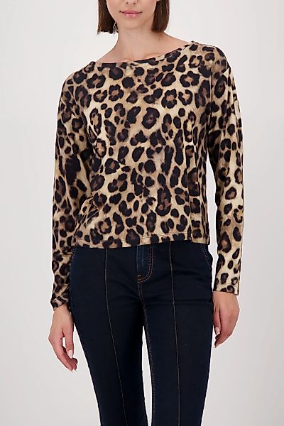 Monari Langarmshirt "Shirt Leodruck Allover", Regular fit mit U-Boot-Aussch günstig online kaufen