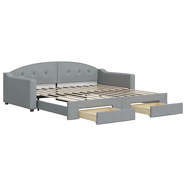 vidaXL Tagesbett Ausziehbar mit Schubladen Hellgrau 100x200 cm Stoff1898360 günstig online kaufen