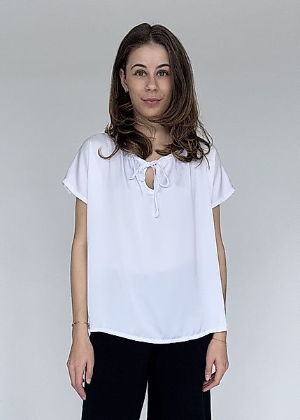 Zuckerwatte Satinbluse mit V-Ausschnitt, SILK TOUCH günstig online kaufen