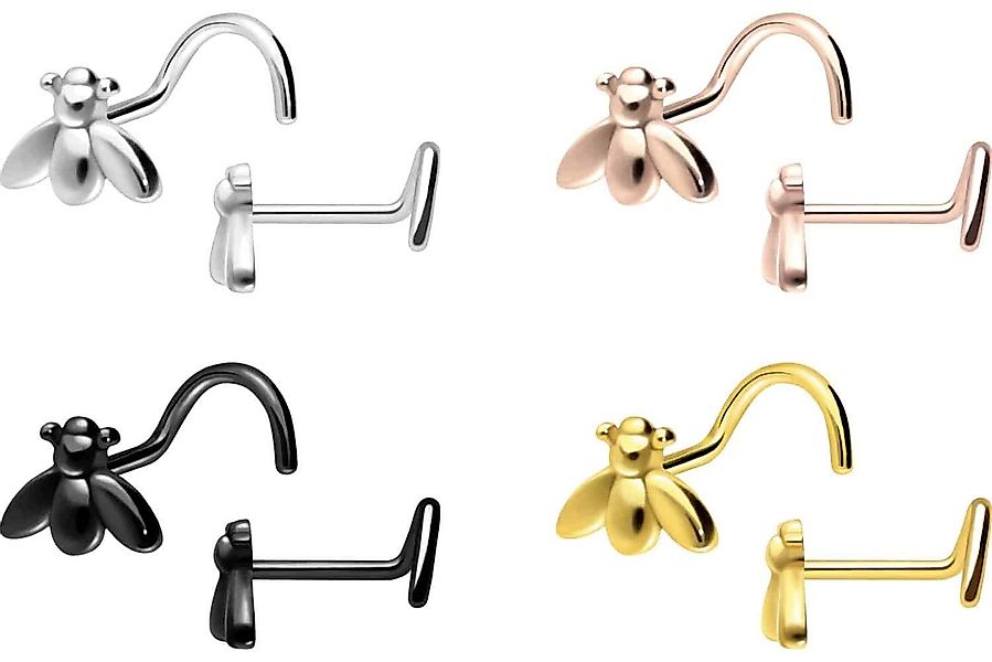 PIERCINGLINE Nasenpiercing Chirurgenstahl Nasenstecker Spirale BIENE günstig online kaufen