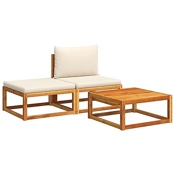 vidaXL Loungesofa 3-tlg. Gartensofa-Set mit Kissen günstig online kaufen