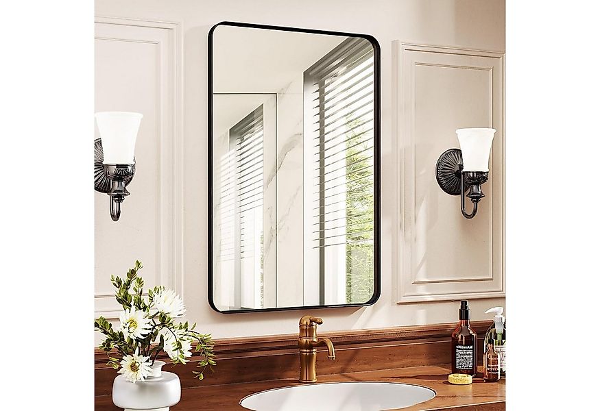 TLGREEN Wandspiegel (Eckig Metall Alu Rahmen Spiegel, 90x60cm Luxus Rechtec günstig online kaufen