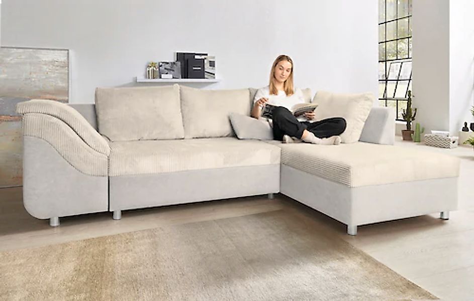 COLLECTION AB Ecksofa Sally L-Form, mit und ohne Bettfunktion, inklusive lo günstig online kaufen