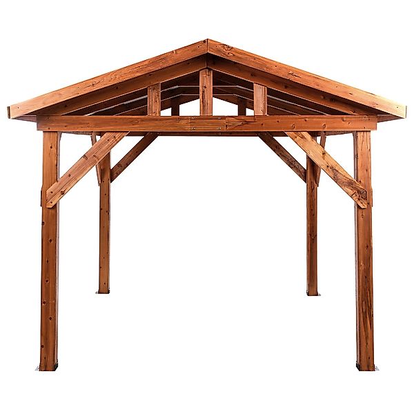 Beliani Pavillon SECCHIA Heller Holzfarbton Grau 350x296x256 günstig online kaufen