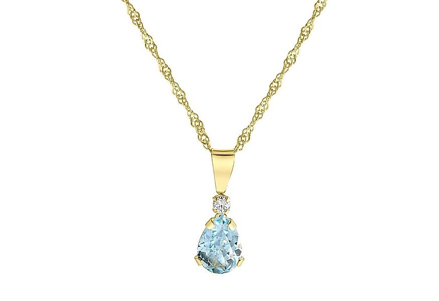 Fascination by Ellen K. Kette mit Anhänger 375 Gold mit Blautopas (beh) und günstig online kaufen