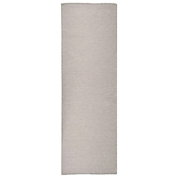 vidaXL Outdoorteppich Flachgewebe 80x250 Cm Taupe 1123949 günstig online kaufen