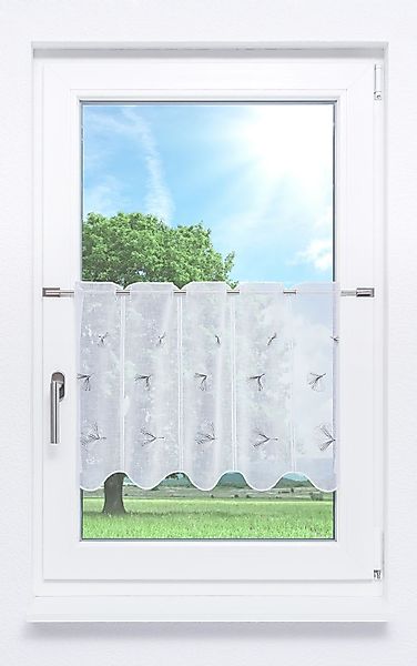 LYSEL® Scheibengardine Ginkgoblatt, (1 St), transparent, günstig online kaufen