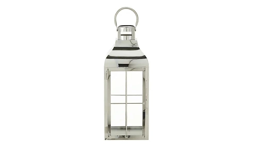 HOME STORY Laterne   ¦ silber ¦ Edelstahl,Glas ¦ Maße (cm): B: 17 H: 42 T: günstig online kaufen