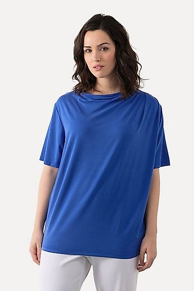 Ulla Popken T-Shirt T-Shirt Lyocell Wasserfall-Ausschnitt Halbarm günstig online kaufen