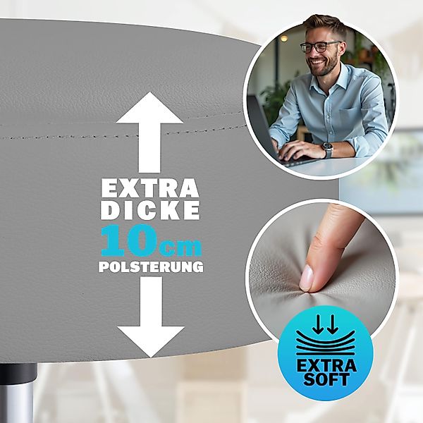 Casaria Drehhocker, Höhenverstellbar 10cm Polsterung 360°C günstig online kaufen