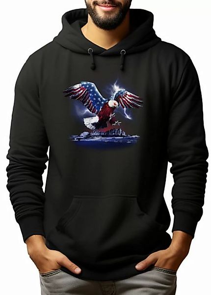 MyDesign24 Hoodie Herren Kapuzen Sweatshirt - Adler mit USA Flügel Kapuzenp günstig online kaufen