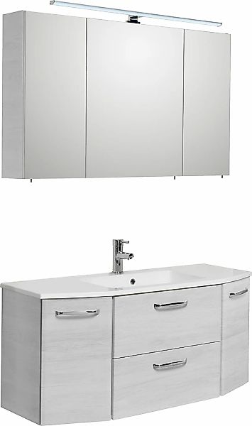 Saphir Badmöbel-Set »Quickset 2-teilig, Mineralmarmor-Waschtisch mit LED-Sp günstig online kaufen