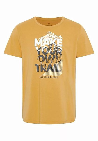 Oklahoma Jeans Print-Shirt mit Schriftzug im Mountain-Look günstig online kaufen