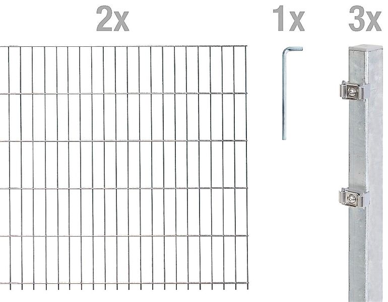 Alberts Doppelstabmattenzaun Grundset, (Set), Höhe: 80-160 günstig online kaufen