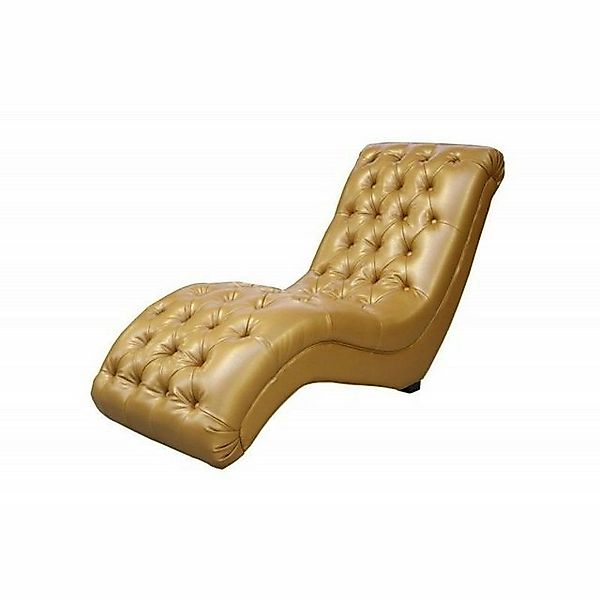 JVmoebel Chaiselongue Goldene Chesterfield Liege design Chaiselounge Club C günstig online kaufen