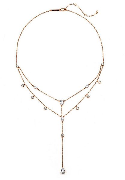 Hey Happiness Statementkette mit Tropfen Kristallen, Layering Kette, Damen günstig online kaufen