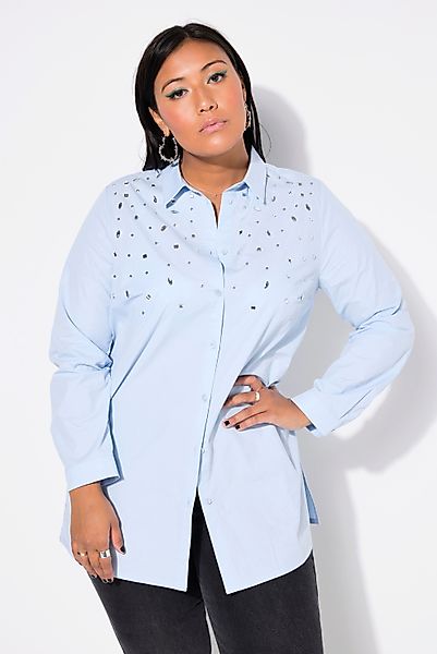 Studio Untold Hemdbluse Hemdbluse gerade Ziersteinchen günstig online kaufen